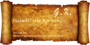 Gyimóthy Korvin névjegykártya